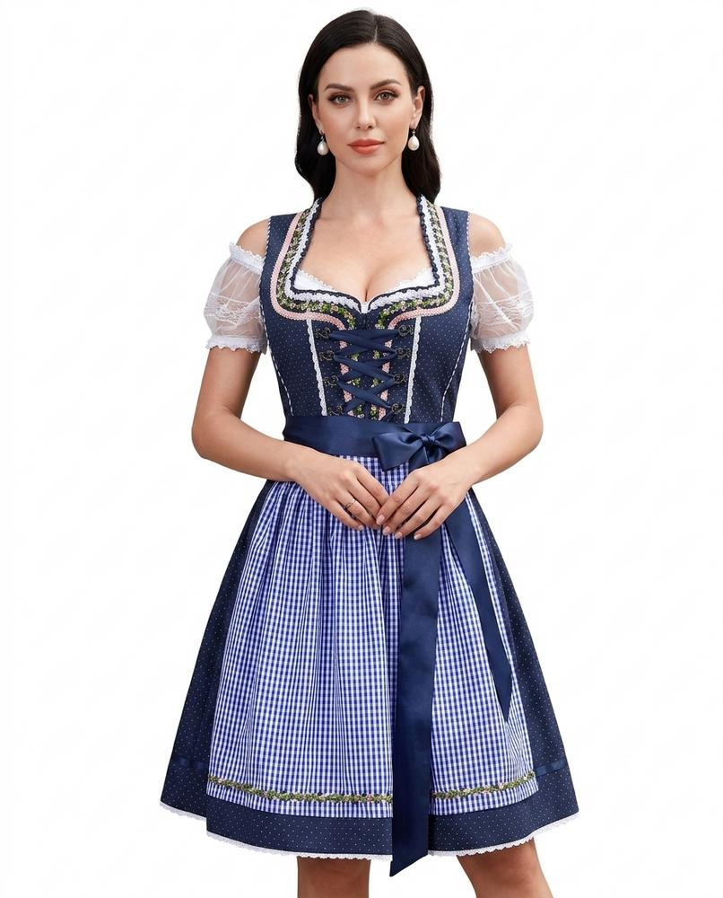 Adam & Eva24 - Daran | Lace-Up Embroidered Dress Women