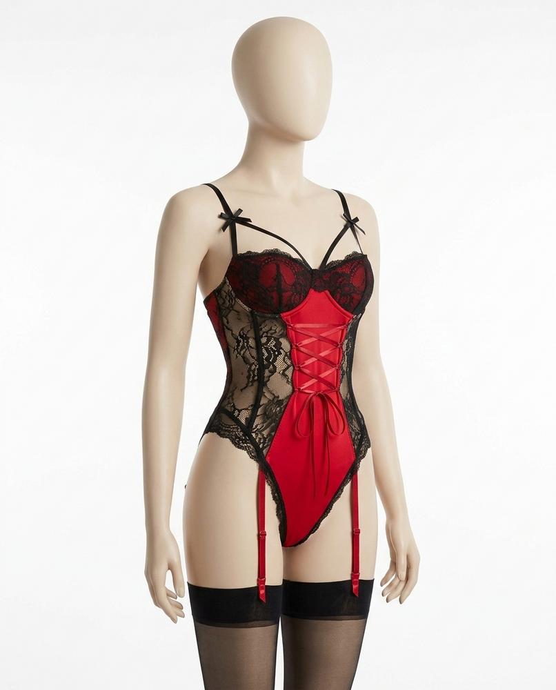 Adam & Eva24 - Yomir | Lace-Trimmed Lace-Up Lingerie Women
